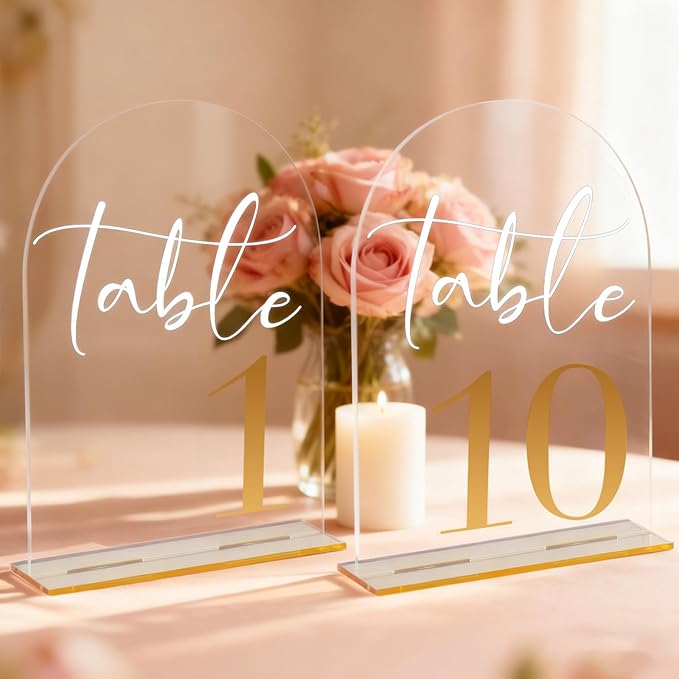 Modern acrylic wedding table numbers