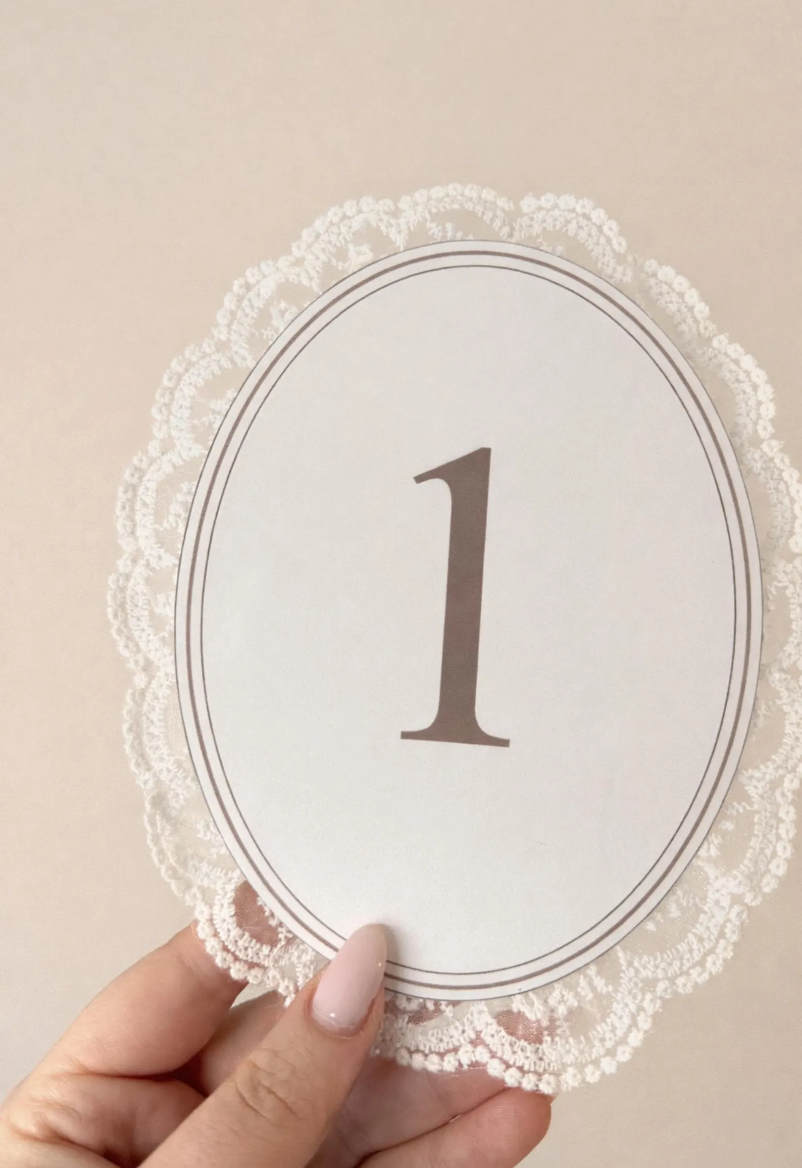 Embroidered fabric wedding table numbers